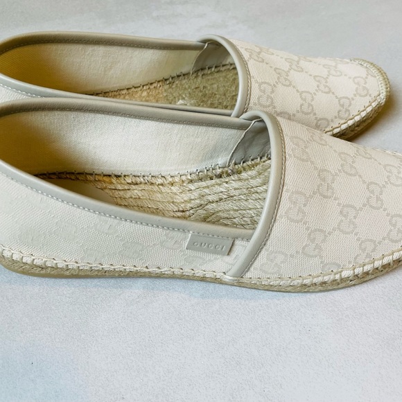 Gucci Bone White GG monogram espadrilles New NIB Authentic - Picture 3 of 10